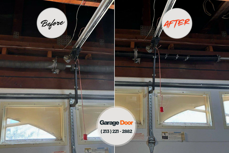 Before and after: garage door repair Mayo, SC